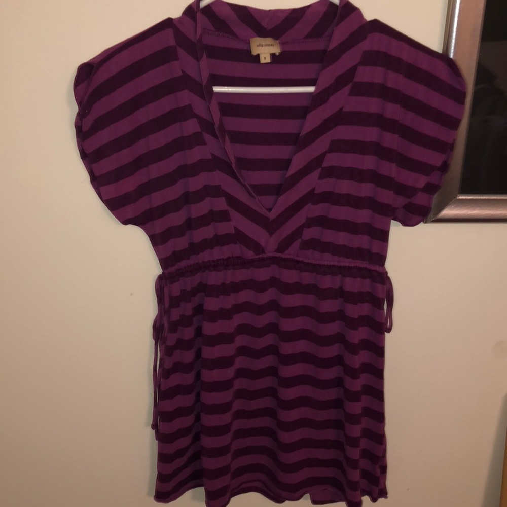 Ella Moss Striped Tie-waist Top